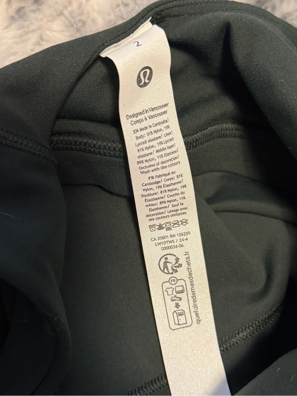 lululemon hunter green sports bra